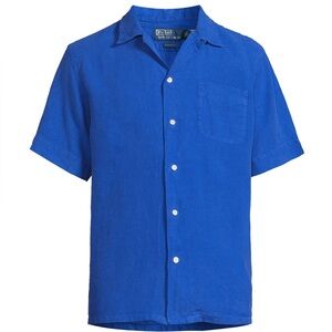 POLO by RALPH LAUREN Blue Linen Short Sleeve Shirt
